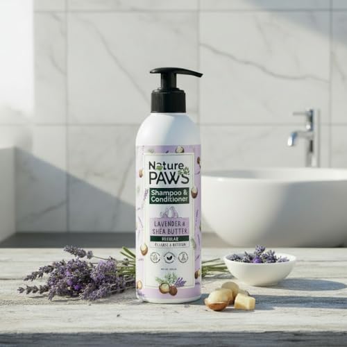 Image of Regular Range Pet Shampoo & Conditioner with Lavender & Shea Butter Nourishing Care for Dogs & Cats (Anti-Odour, Calming, Refreshing) (200 ml)