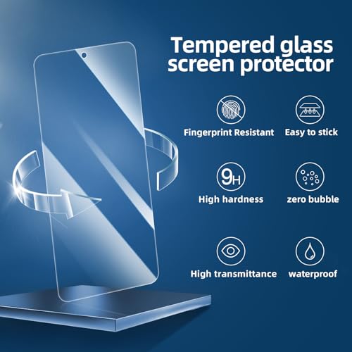 Image of NEW'C 3 Pack Designed for Samsung Galaxy S24 FE 5G Screen Protector Tempered Glass, Bubble Free, Ultra Resistant