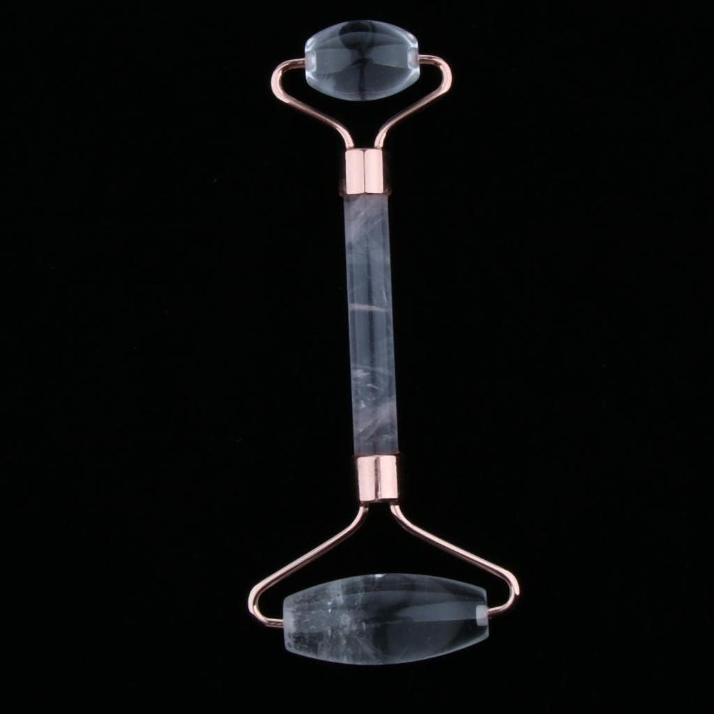 Natural Jade Stone Facial Massage Roller for Younger & Elastic Skin - Handmade Double Heads Neck Massager - 03