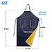 Rubber Aprons Waterproof with Pockets for Dishwashing, Dishwasher Apron Waterproof for Restaurant, 47 Inch Adjustable Neck Strap Butcher Apron for Men Water Proof, Heavy Duty Rubber Apron for Chemical