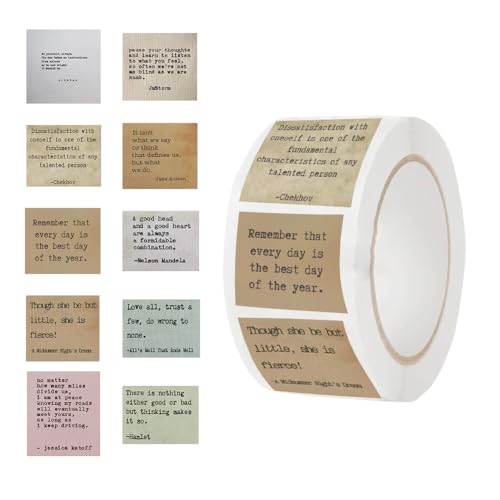 letiezhi 500 peças vintage motivacional citação adesivo rolo retrô estilo máquina de escrever adesiv