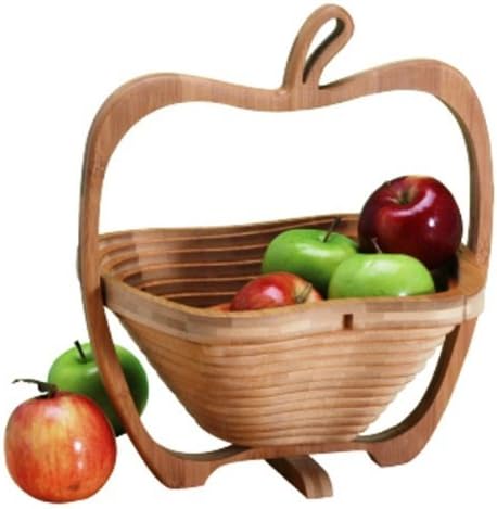 Natural Living Bamboo Apple Collapsible Fruit Basket (1pcs)