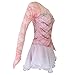 ZYDANC Pink,XXL,Professional Ice Skating Costume Lace Figure Skating Dress for Ladies Girl Training Skating Wear Handmade