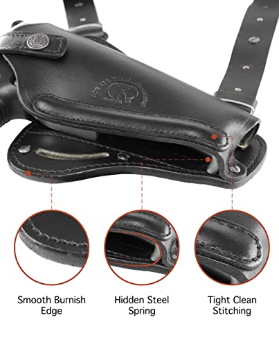 Koltster Shoulder Holsters, Leather Vertical And Horizontal Shoulder & Belt Adjustable Concealed Carry Holster, Fits Glock 17 19 22 23 26 27 (K445-G, Black) #TOP2