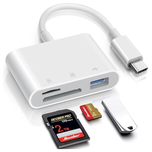 ukiism USB C SD Card Reader with USB 3.0 Female OTG Adapter for iPhone 15/iPad/MacBook/Mac, 3-in-1 USB C to SD/Micro SD Memory Card Reader with USB Camera Adapter for Type-C Laptop Tablet Phone