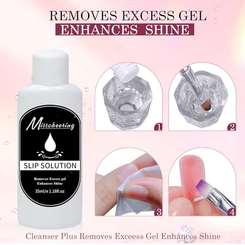 Poly Gel Nail Kit,3 Colors Clear White Pink Builder Nail Gel Set Nail Extension Gel kit,15ML Gel With Slip Solution All-in-one Nail Strengthen Gel Nail Art Kit DIY for Beginners Gifts Set for Women - Image 5