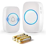 Blendura Campanello Senza Fili da Esterno Impermeabile IP44, Campanello Wireless con Raggio d’Azione 300M, Ricevitore da Interno con 5 Volumi Regolabili, 60 Suonerie, Bianco