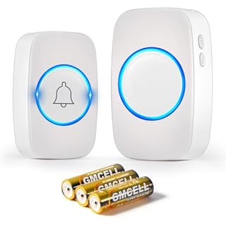 Blendura Campanello Senza Fili da Esterno Impermeabile IP44, Campanello Wireless con Raggio d’Azione 300M, Ricevitore da Interno con 5 Volumi Regolabili, 60 Suonerie, Bianco