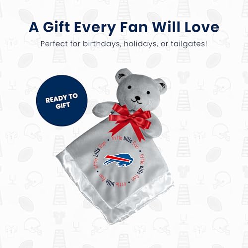 Image of Baby Fanatic NFL Baby Security Blanket Bear Snuggle Toy for Newborn Boy Girl Unisex Stuffed Animal Officially Licensed- -Buffalo Bills