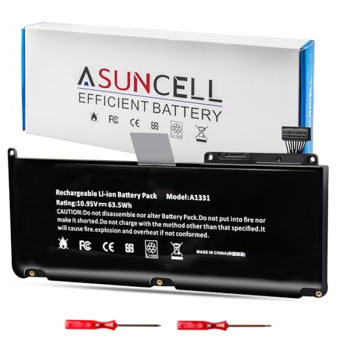 Image of ASUNCELL A1331 13 inch A1342 (Late 2009 Mid 2010) Laptop Battery for Apple MacBook Unibody fits 661-5391 020-6582-A MC233LL /A MC207LL /A MC516LL /A