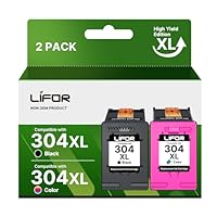 LIFOR 304XL Printer Ink 304 XL Ink Cartridges Combo Pack Replacement for HP 304 Ink Cartridges Black and Colour for HP Envy 5010 5020 5032 5030 5000 DeskJet 3760 3762 2600 2620 2630 2633 3720 3750