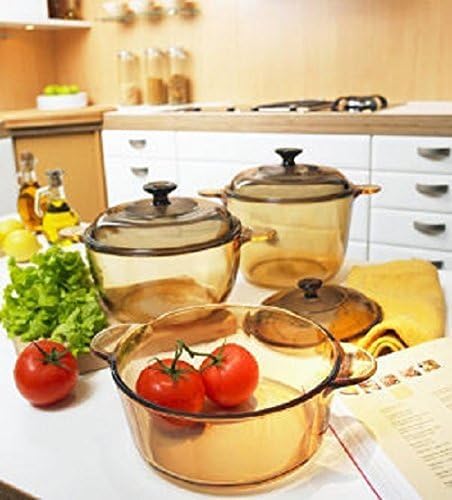 Miniatura 3 de VISIONS 3738 - Olla de vidrio pirocerámico de 3,5 litros con tapa de vidrio, color ámbar
