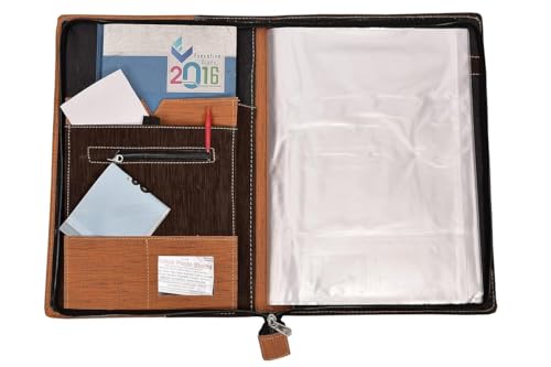 Image of FUTURE X 20 Leaf Multipurpose Leatherette Professional File Folders for Certificates, Documents Holder, Portfolio, Executive File Legal Size Documents Holder for Men and Women (B4 Size,Brown Fumes)