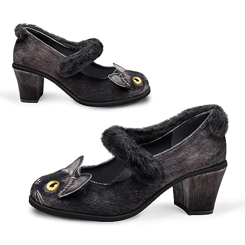 Image of Hot Chocolate Design Artistic Women's Mid Heel Strap Pumps | Block Heel Design, Vegan Faux-Leather Upper, Padded Footbed, Buckle Closure, Occasion Pumps for Women