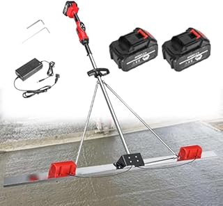 Cordless Brushless Sc Cement, Power Concrete Sc Vibratory Kit with Board and Leveling Ruler, for Road Constructions 2*Battery-1.5M