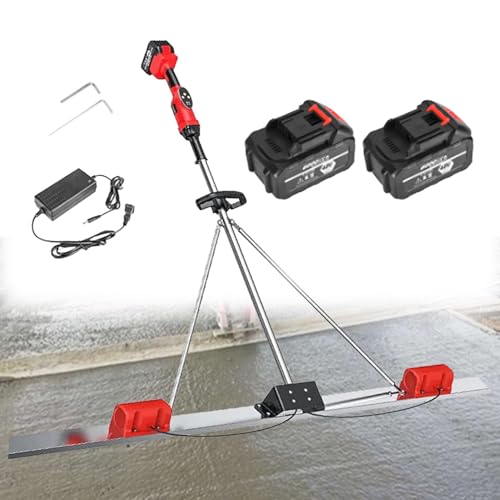 Cordless Brushless Screed Cement, Power Concrete Screed Vibratory Kit with Board and Leveling Ruler, for Road Constructions 1*Battery-1.5M