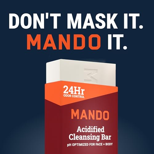 Mando Acidified Cleansing Bar - Bourbon Leather | Cleanses & removes odor better than soap. 24-hour control. Moisturizing, paraben free, SLS free and safe for sensitive skin