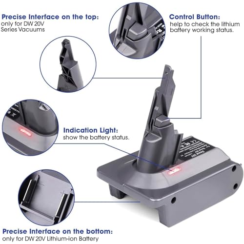 Image of for Dyson V8 Battery Adapter for Dewalt 20V Battery Convert to for Dyson V8 Series Animal Fluffy Motorhead Handheld Vacuum Battery Converter (only DW20V8 Adapter)