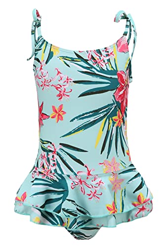 Image of Girls One Piece Swimsuits Halter Ruffled Bathing Suit for Kids Hawaiian Swimwear Leopard Swim Dress 3-16 Years
