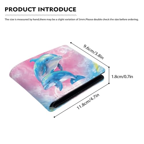 Image of Coldinair Dolohins Wallet for Boys 6-8,Cute Cartoon Wallet for Kids 8-10,Leather Bi-Fold Wallet Small Wallets Slim Coin Purse for Teens Little Boy