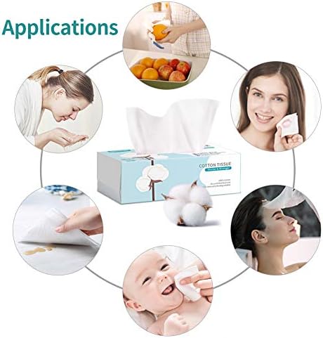 Winner Soft Dry Wipe, Disposable Face Towels, Pure Cotton Wet and Dry Use,100 Count Unscented Cotton Tissues Baby Wipes for Sensitive Skin