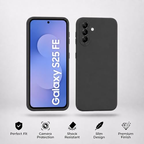 Image of FIRST MART Matte Silicone Back Cover for Samsung Galaxy S25 FE - Black