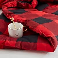 Anrenoti Red Black Buffalo Plaid Comforter Set Twin (66"x90") — image 9