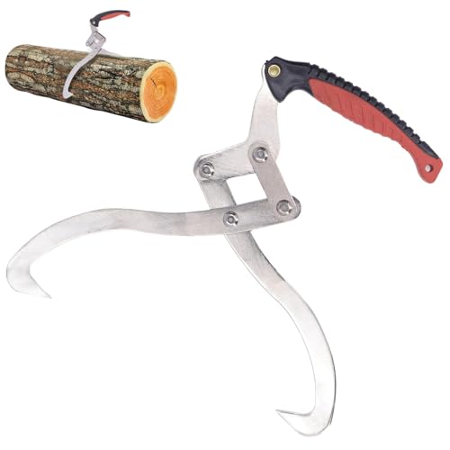 GAESHOW Log Tongs, Log Claw Lifting Clamps, Log Carrier, Log Lifting Hook, Heavy Duty Grapple Timber Claw for Garden Wood Handling Dragging Carrying, 12 In/30cm