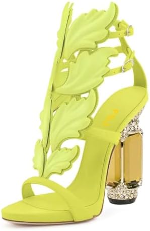 FSJ Women Open Toe Stylish Sandals Ankle Strap Chunky Block High ...