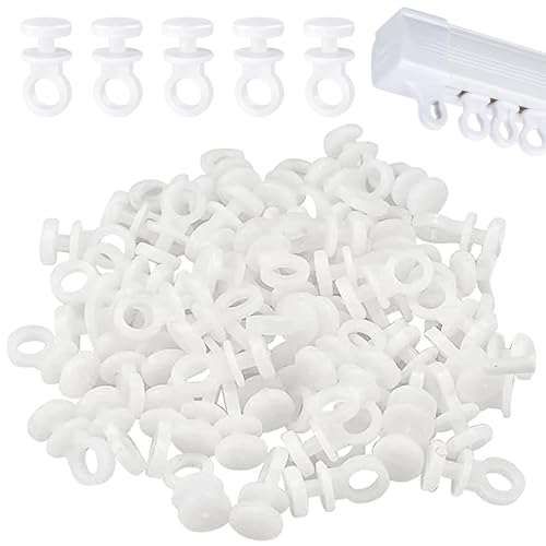 100PCS Curtain Track Gliders, Curtain Hooks,Gliders for Smooth Sliding, Replacement Accessories for Home