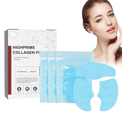 3PCS Collagen Film Kit, Pure Collagen Films, Mirimama Soluble Collagen Film for Face, for Reducing Fine Lines Wrinkles, Cheeks F