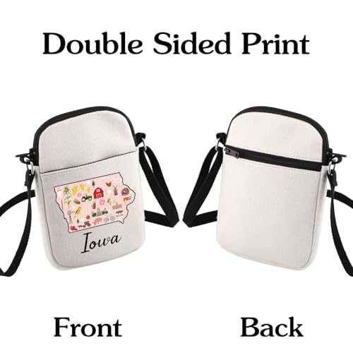 HOLLP Iowa City Crossbody Bag Iowa Map Small Sling Bag Iowa Tourist Gift Iowa Hometown Gift 7