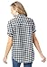 Woman Within Plus Size Short-Sleeve Button Down Seersucker Shirt - M, Black Gingham
