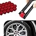 yorpyep 20 PCS Lug Nut Cover, 17 mm Hexagonal Nut Tire Screws Rust-Proof and Dust-Proof Protective Cover, Wheel Hub Decorative Plastic Shell with Removal Tool, for Most Cars Tire Accessories (Red)