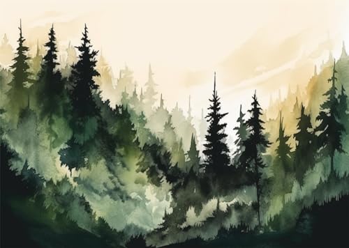 Fondo Fotográfico Tela 5x3FT Bosque Acuarela BELECO miniatura 5