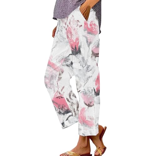 Pantalon de plage rose femme 3XL aux finitions soignées et tissu fluide de qualité supérieure