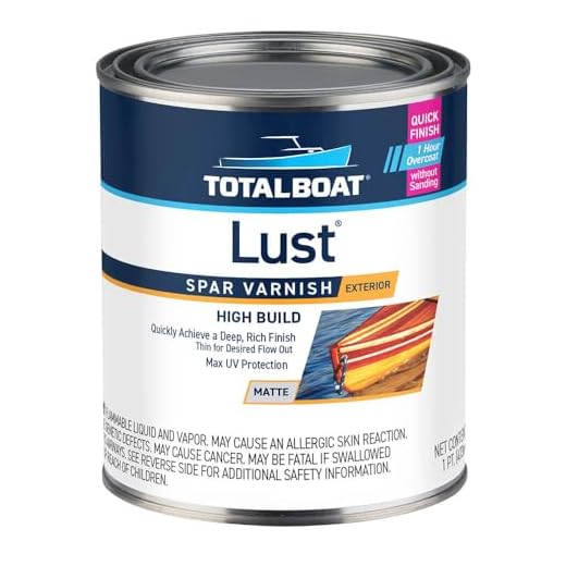 TotalBoat Lust Marine Varnish, High Gloss and Matte Finish for Wood, Boats, Outdoor Furniture (Matte, Pint)