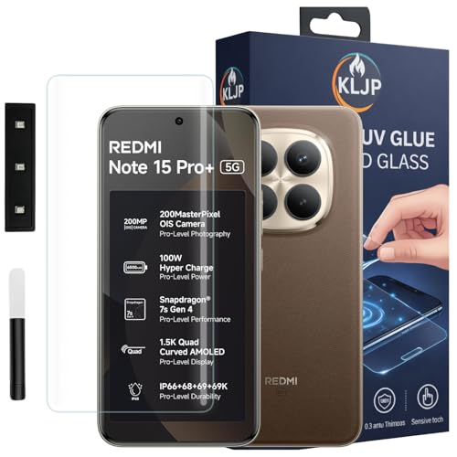 Image of Advanced HD+ UV Tempered Glass Screen Protector For Redmi Note 15 Pro Plus 5G (Pack of 1) Full Adhesive UV Curved Screen Protector Case Friendly HD Clarity with installation kit