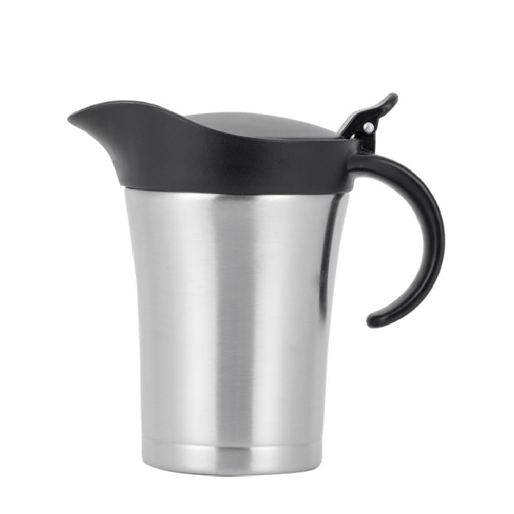 Iskdjbjg Double Insulated Gravy Boat, Stainless Steel Gravy Sauce Jug With Lid, Ideal Gravy Warmer Pitcher 750Ml
