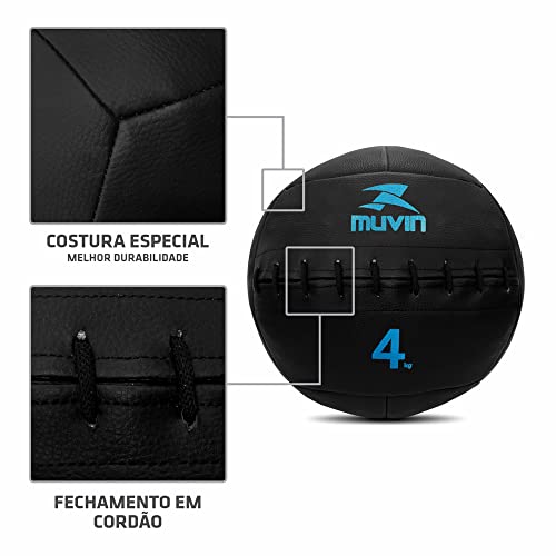 Wall Ball - 4kg - Preto - Muvin