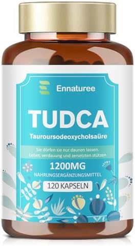TUDCA Kapseln Hochdosiert, Ultra Strength Tauroursodeoxycholsäure 1200mg pro Portion, Gallensalze zur Unterstützung der Leber und Darmgesundheit, 120 Kapseln