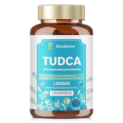 TUDCA Kapseln Hochdosiert, Ultra Strength Tauroursodeoxycholsäure 1200mg pro Portion, Gallensalze zur Unterstützung der Leber und Darmgesundheit, 120 Kapseln