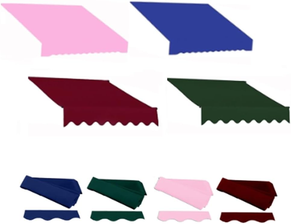 Manual Retractable Awning 2.4m 3m 4m - Replacement Canvas for Patio & Garden - Pink Outdoor Shade - Perfect for Market & Backyard (Pink 4 x 3.5m)