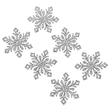 DECOMELODY 30個 雪結晶パーツ フレークヘアピン素材 銀色輝く装飾 手作りヘアアクセサリー衣類用