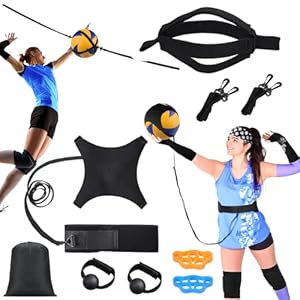 Solo Volleyball Trainer: All-in-One Volleyball Training Equipment with Rebounder for Serving, Spiking & Setting Practice Serve Trainer & Practice Gift for Beginners to Pros
