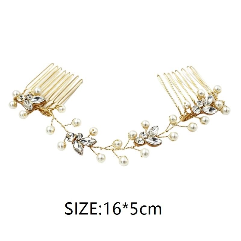 Handmade Pearl Marquise Rhinestone Hair Comb image 5