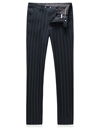 Mens 3 Piece Suit Slim Fit Stripe Tuxedo Blazer Pants Vest Set4