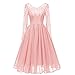 Produktbild JUSTSELL 1950er Kleider für Damen Herbst,Frauen 50er Vintage Retro Kleider Chiffon Brautjungfer Hochzei Kleider V-AusschnittAbendkleid Cocktailkleid Backless Festliche Kleider