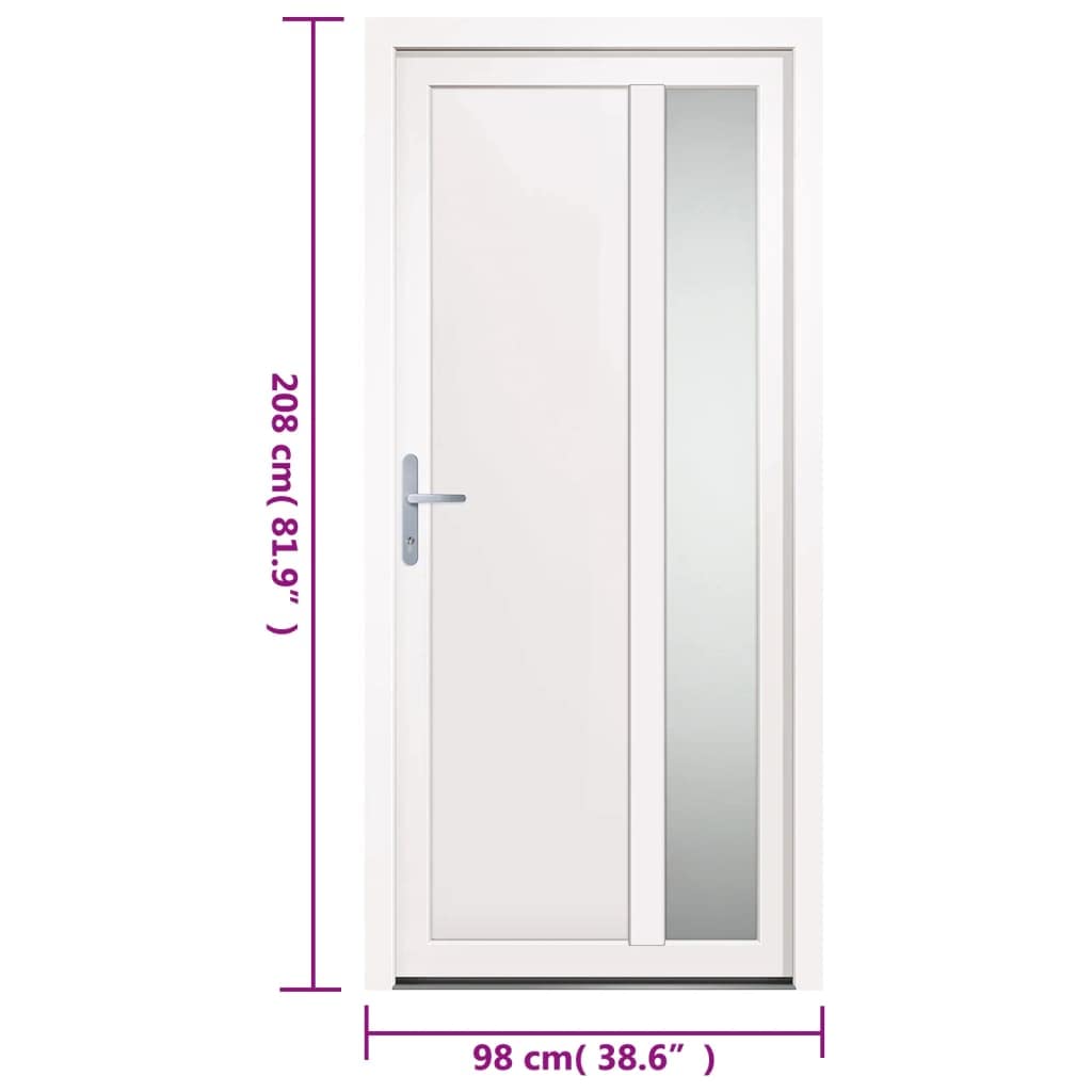 vidaXL Porta d'Ingresso Bianca in PVC 98x208 cm - Porta Entrata
