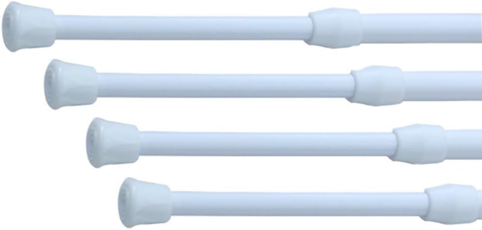 4pcs High Carbon Steel Telescopic Shower Curtain Rod Tension Rod for Bathroom No Drill Installation Extendable Easy to Use